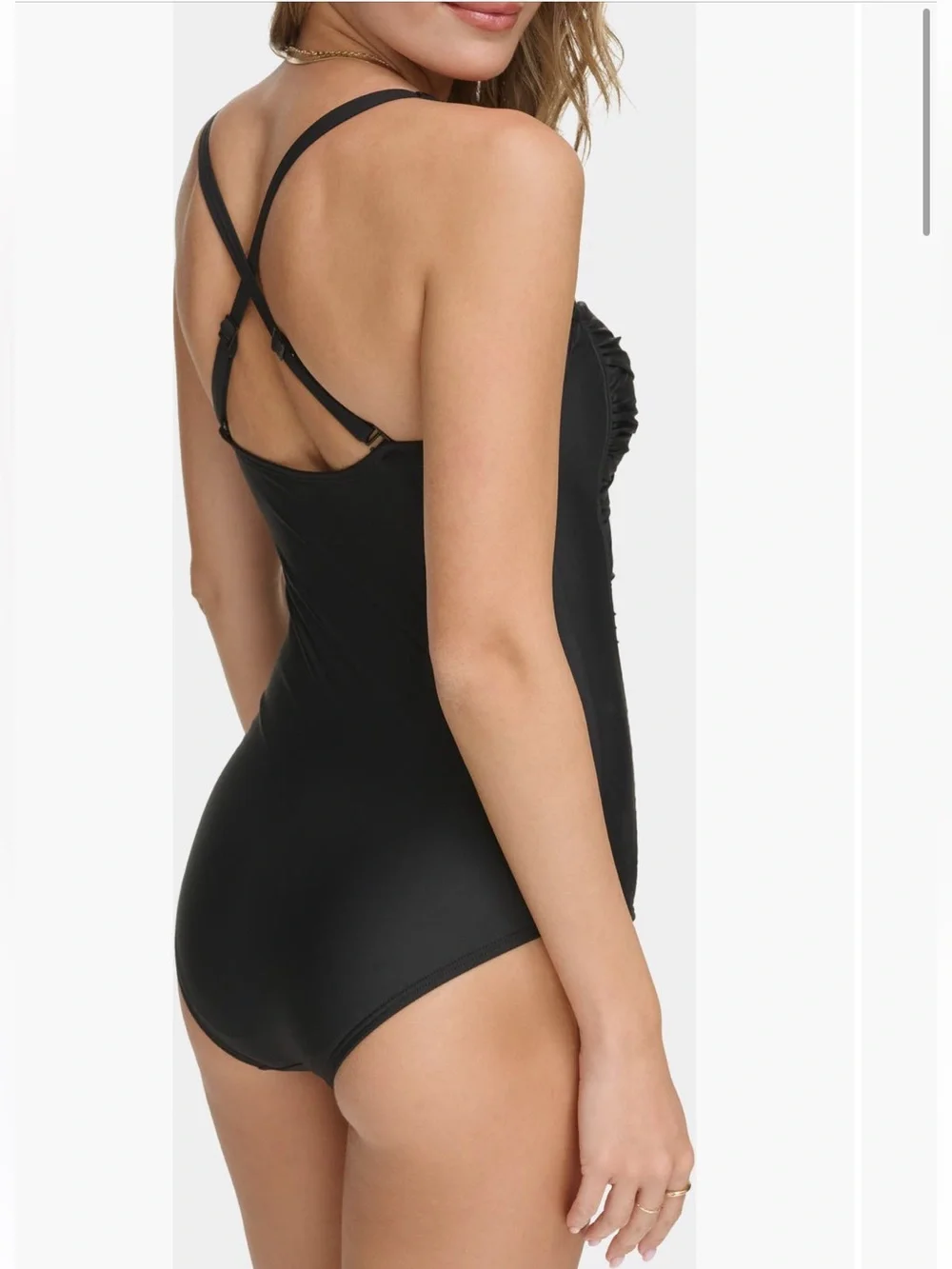 DKNY Twist Tummy Control One Piece Swimsuit - Picture 3 of 15